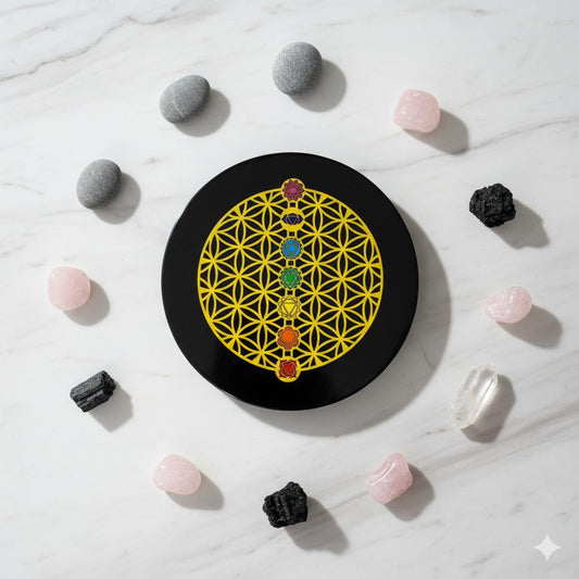 Black Agate Crystal Charging Plate