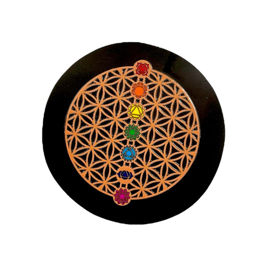 Black Agate Crystal Charging Plate