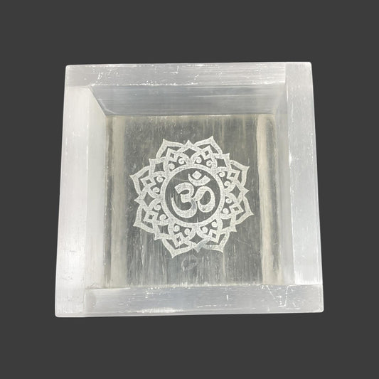 OM Selenite Crystal Square Tray
