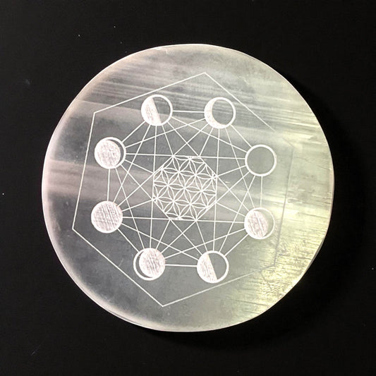 Selenite Round Charging Plate
