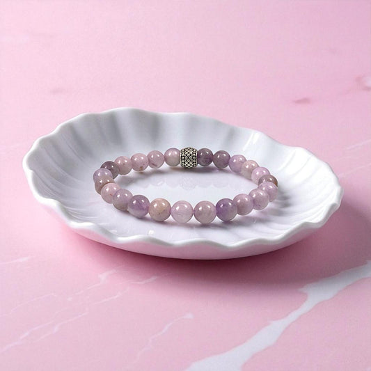 Natural Kunzite Crystal Healing Bracelet ( 8 mm Beads )