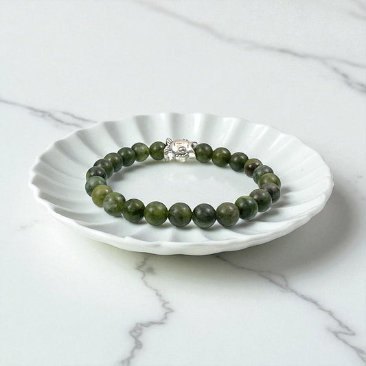 Green Jade Prosperity Bracelet ( 8 mm Beads )