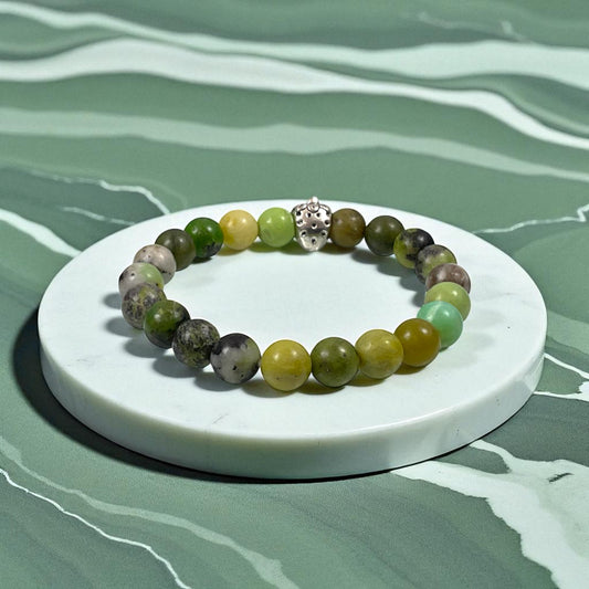 Chrysoprase Heart Chakra Healing Crystal Bracelet ( 8 mm Beads )