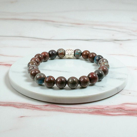 Chrysocolla Communication & Healing Bracelet ( 8 mm Beads )