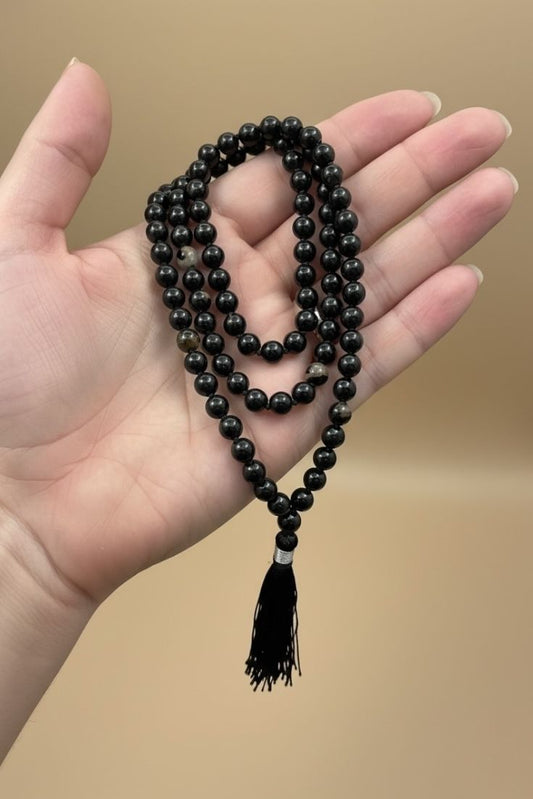 Black Tourmaline Mala (108 beads) 8 mm