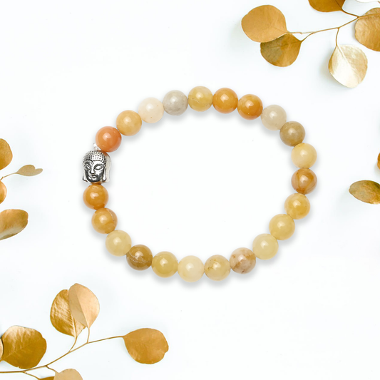 Natural Yellow Aventurine  Bracelet, Gemstone Bracelet 8mm Beads