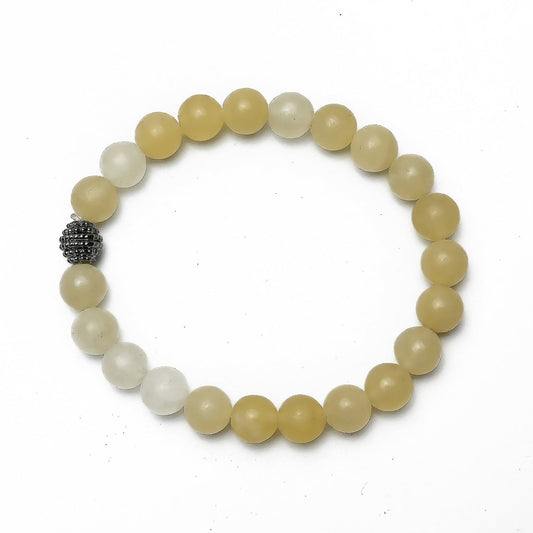 Natural Yellow Calcite  Bracelet, Gemstone Bracelet 8mm Beads