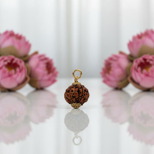 6 Mukhi Rudraksha Gold Plated Pendant