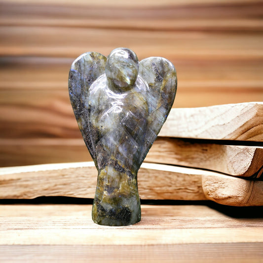 Labradorite  Angel, Healing Crystal Weight - 408 gm ( 13 X 7 cm )