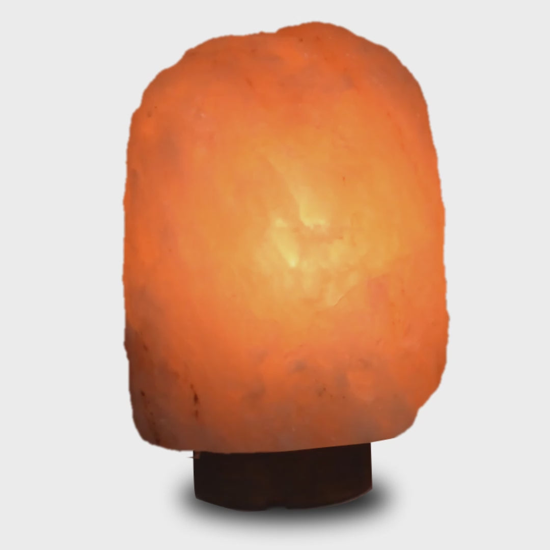 Natural Himalayan Rock Salt Lamp with Wooden Base