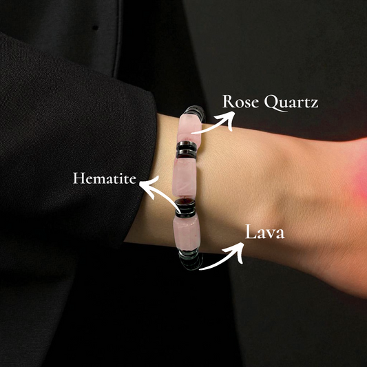Rose Quartz & Lava Bracelet