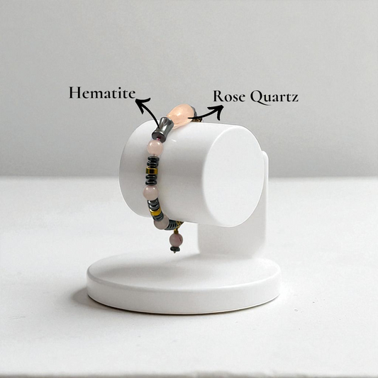 Rose Quartz with Hematite Bracelet