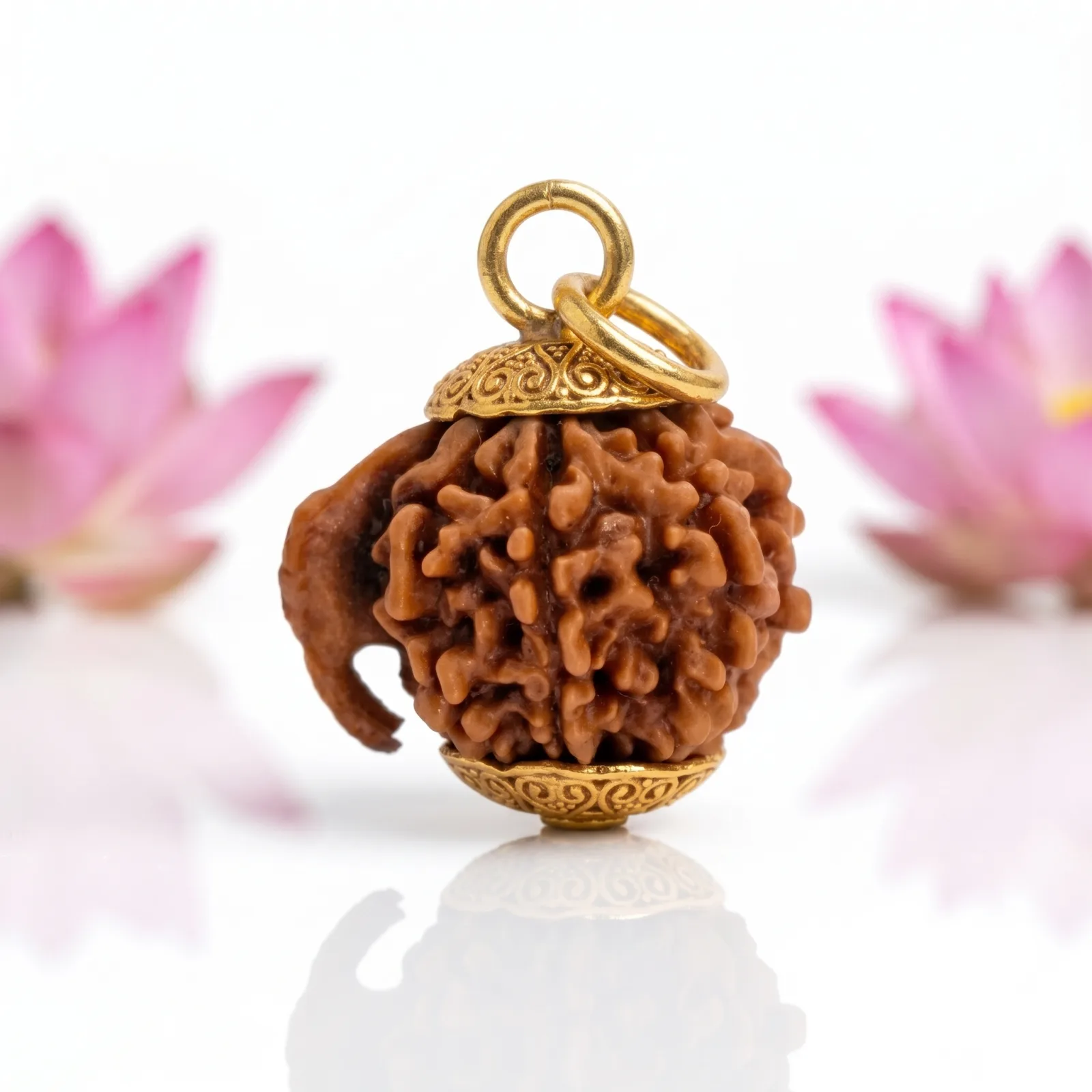 Natural Ganesh Rudraksha Pendant – Gold Plated – Available in A, AA & AAA Quality