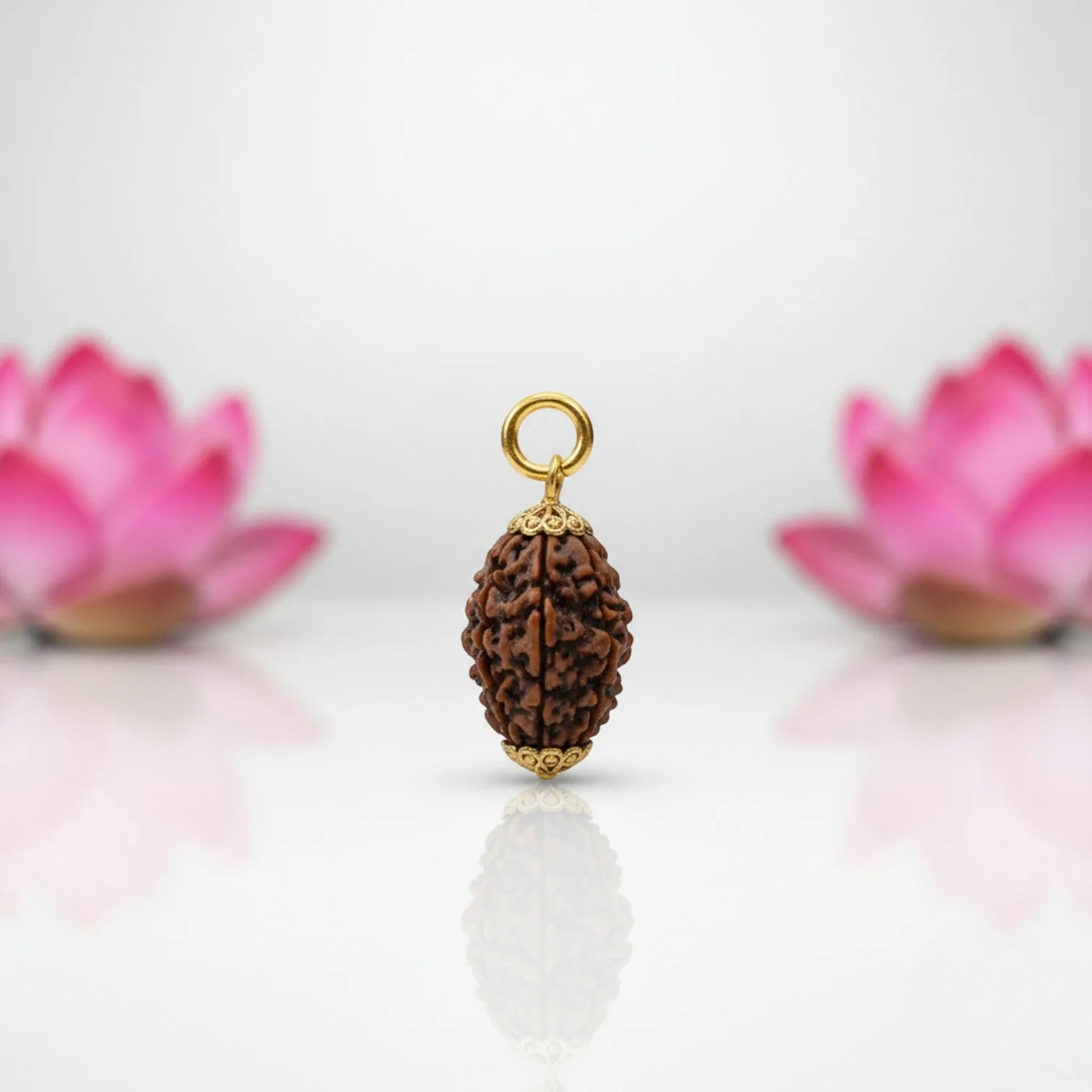  Natural 3 Mukhi Rudraksha Pendant-Gold Plated
