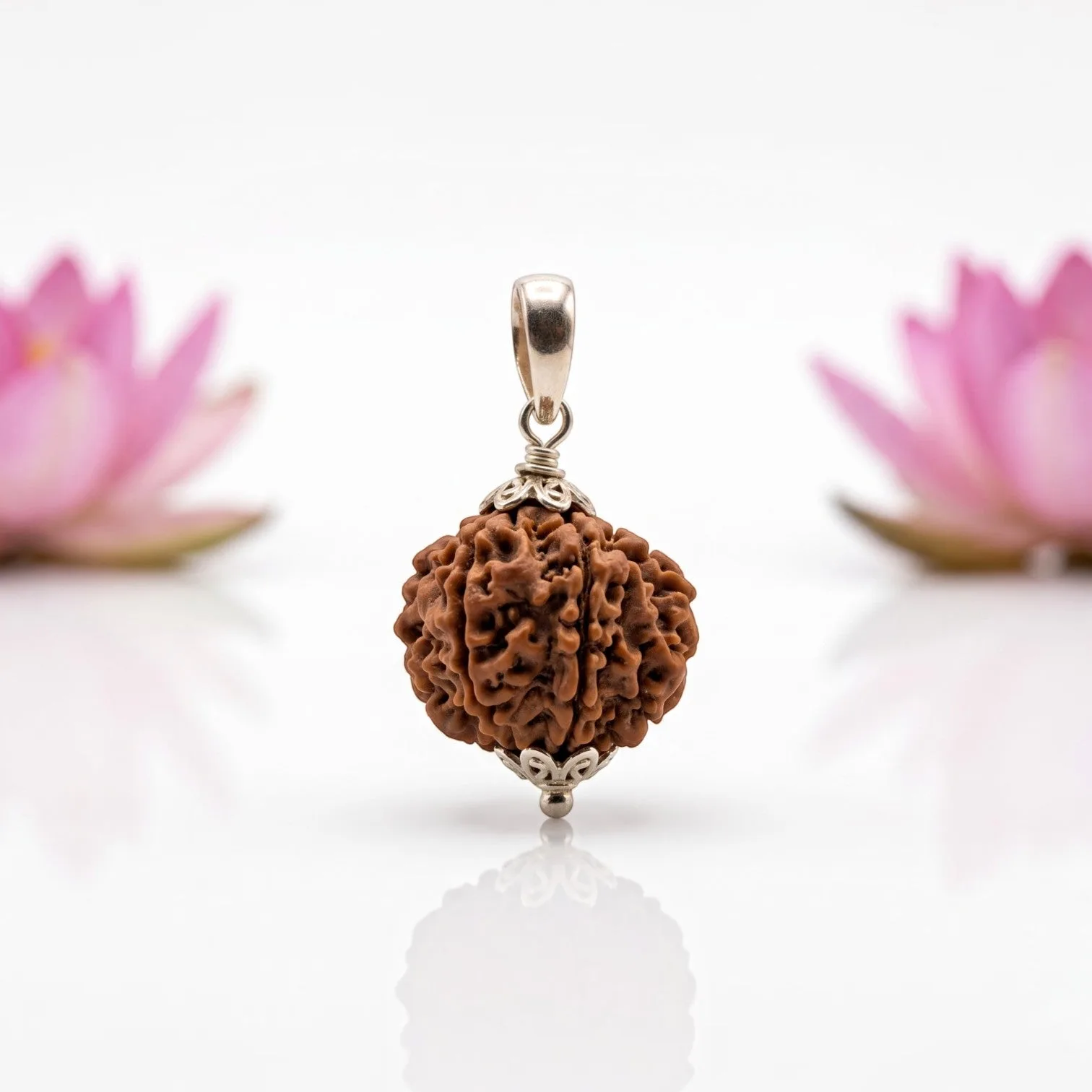 Natural 7 Mukhi Rudraksha German Silver Pendant – Available in A, AA & AAA Quality