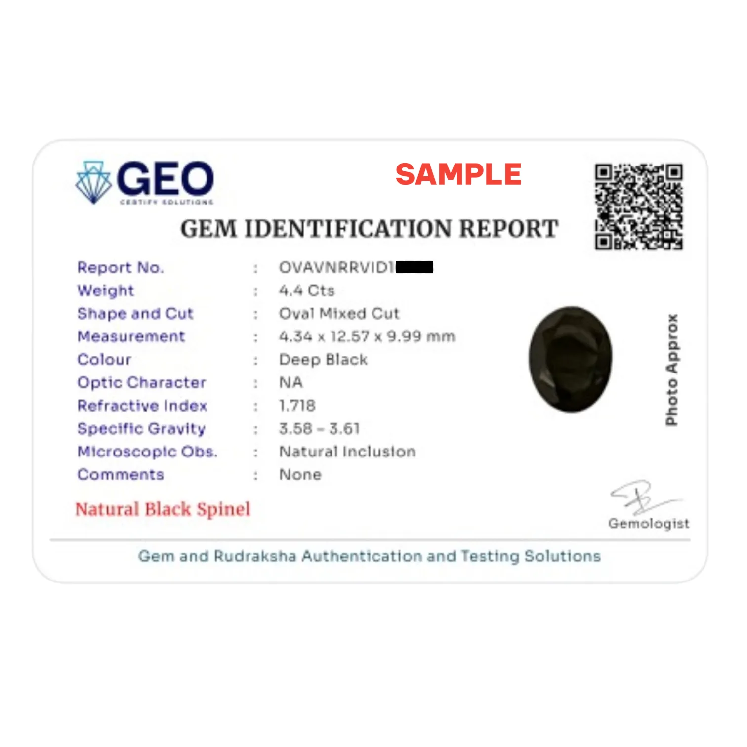 Natural Black Spinel - 6.8 Carat