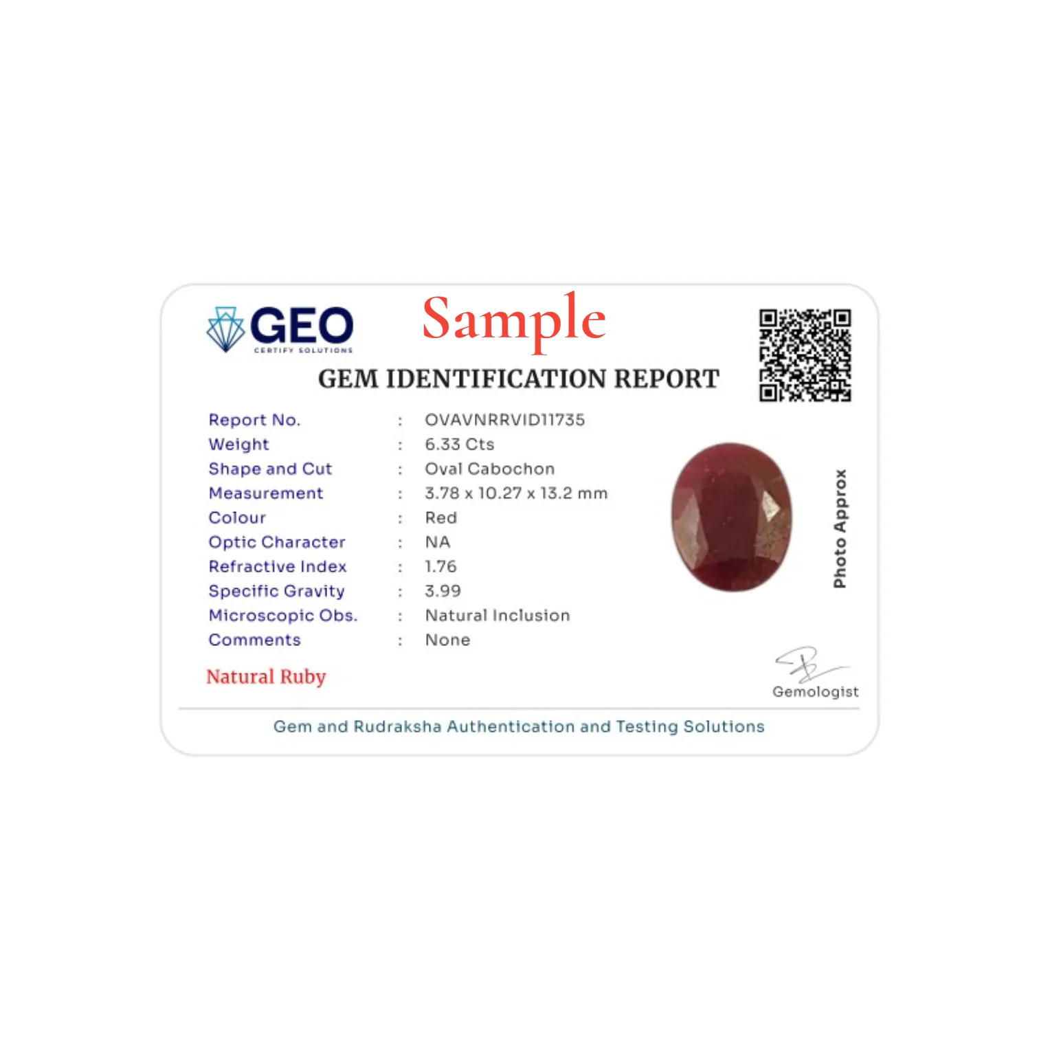 Natural Ruby - 10.54 Carat