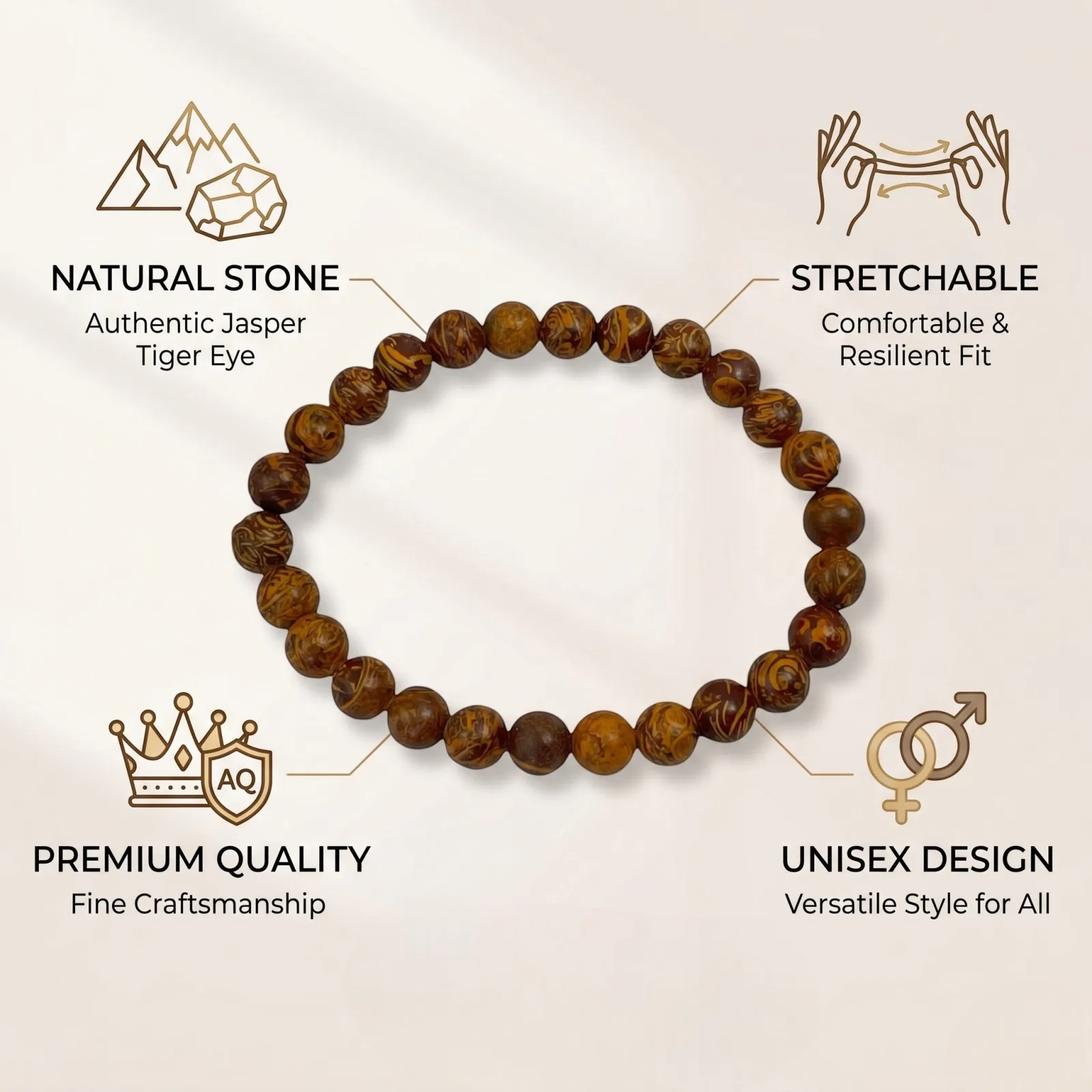 Mariam Jasper Bracelet 8 MM Beads