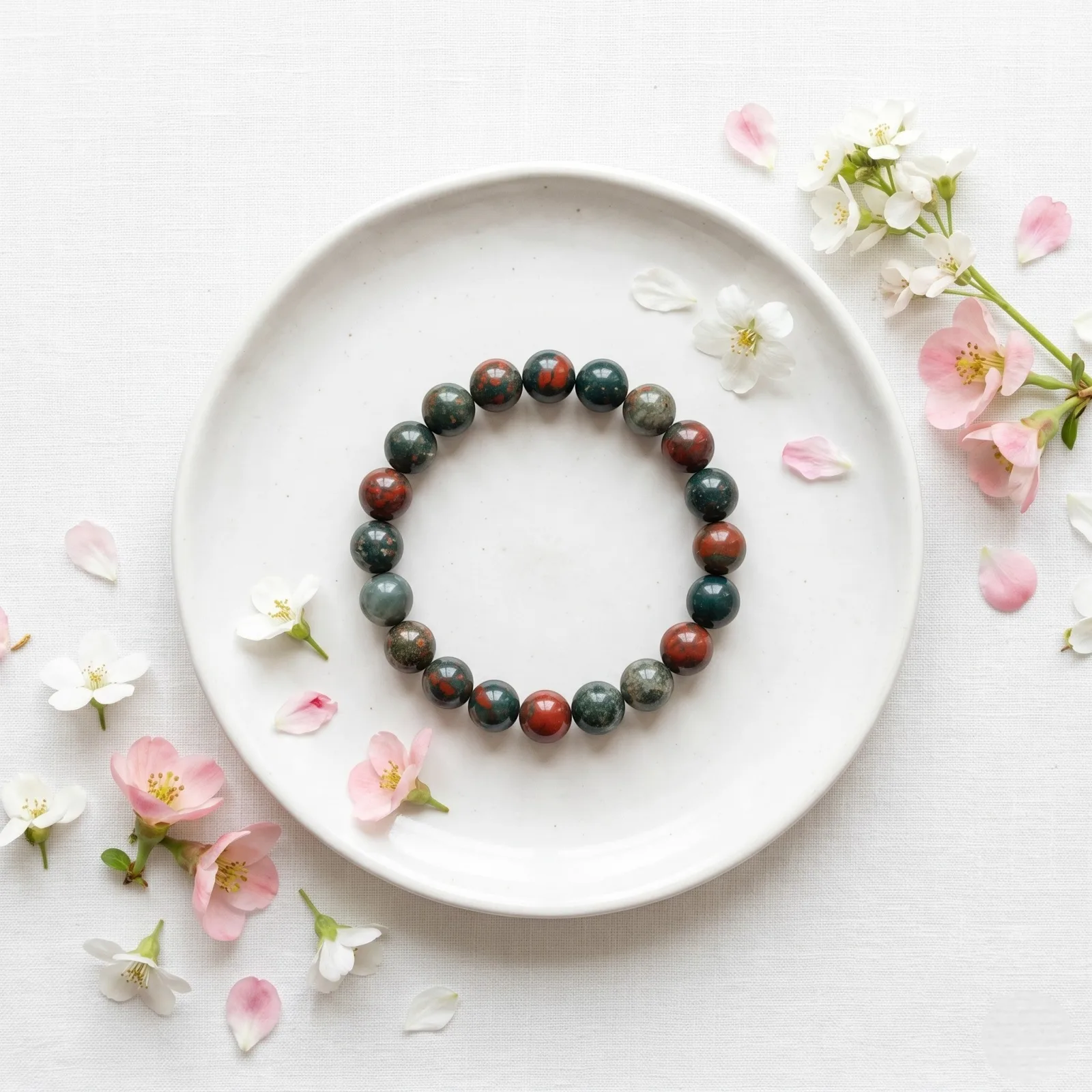 Blood Stone Bracelet 8 MM Beads