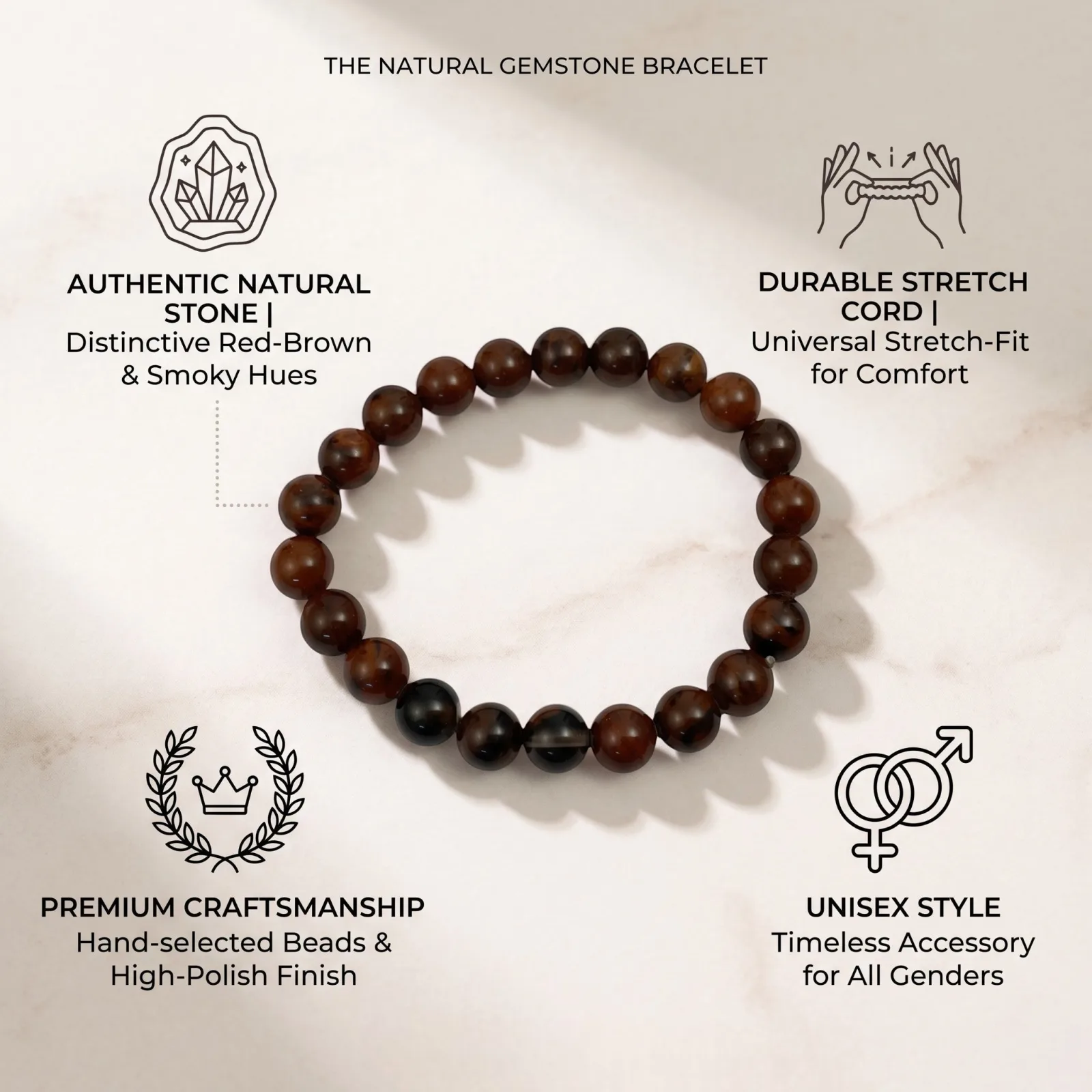 Mahogany Obsidian Bracelet 8 MM Beads