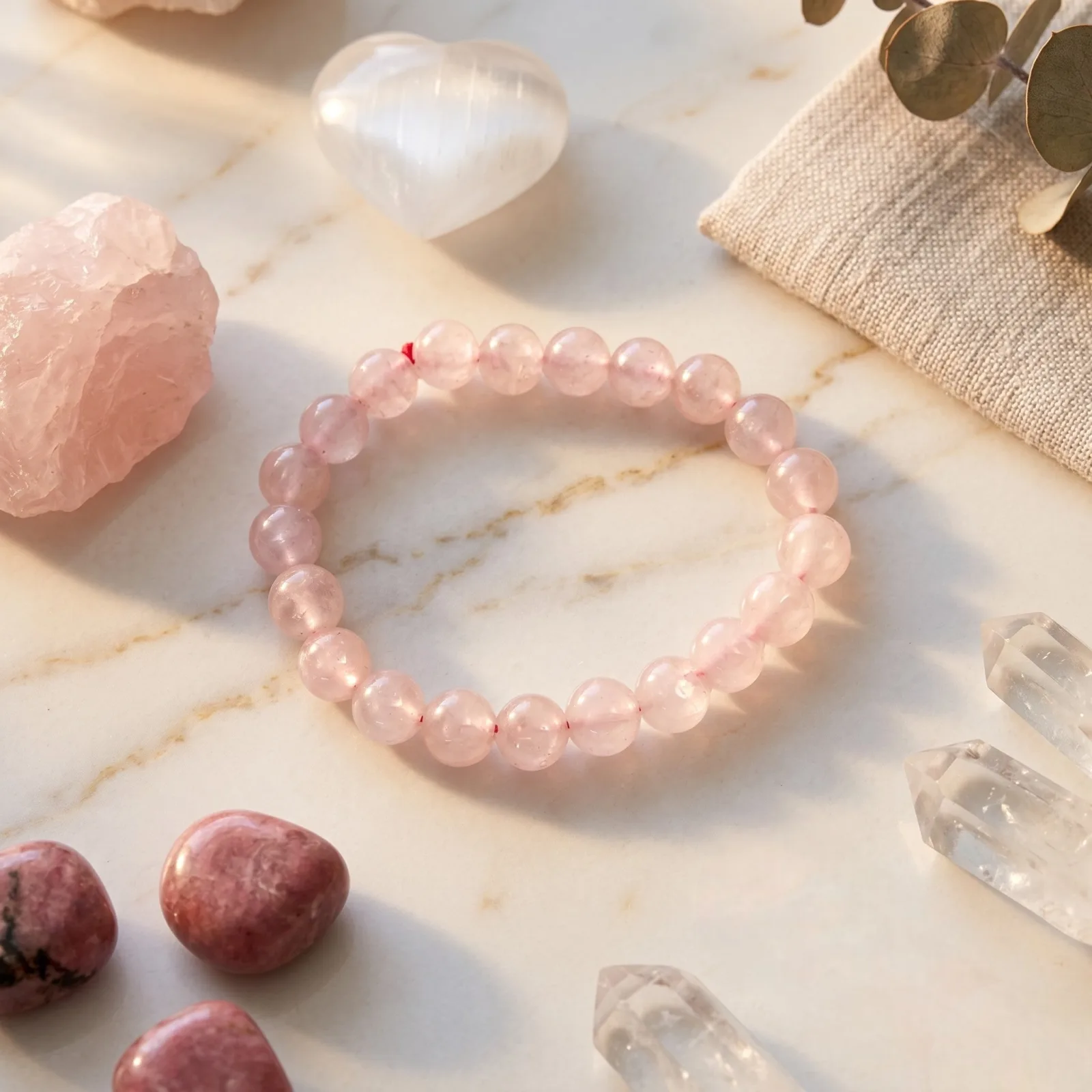 Rose Quartz Bracelet 8 MM Beads