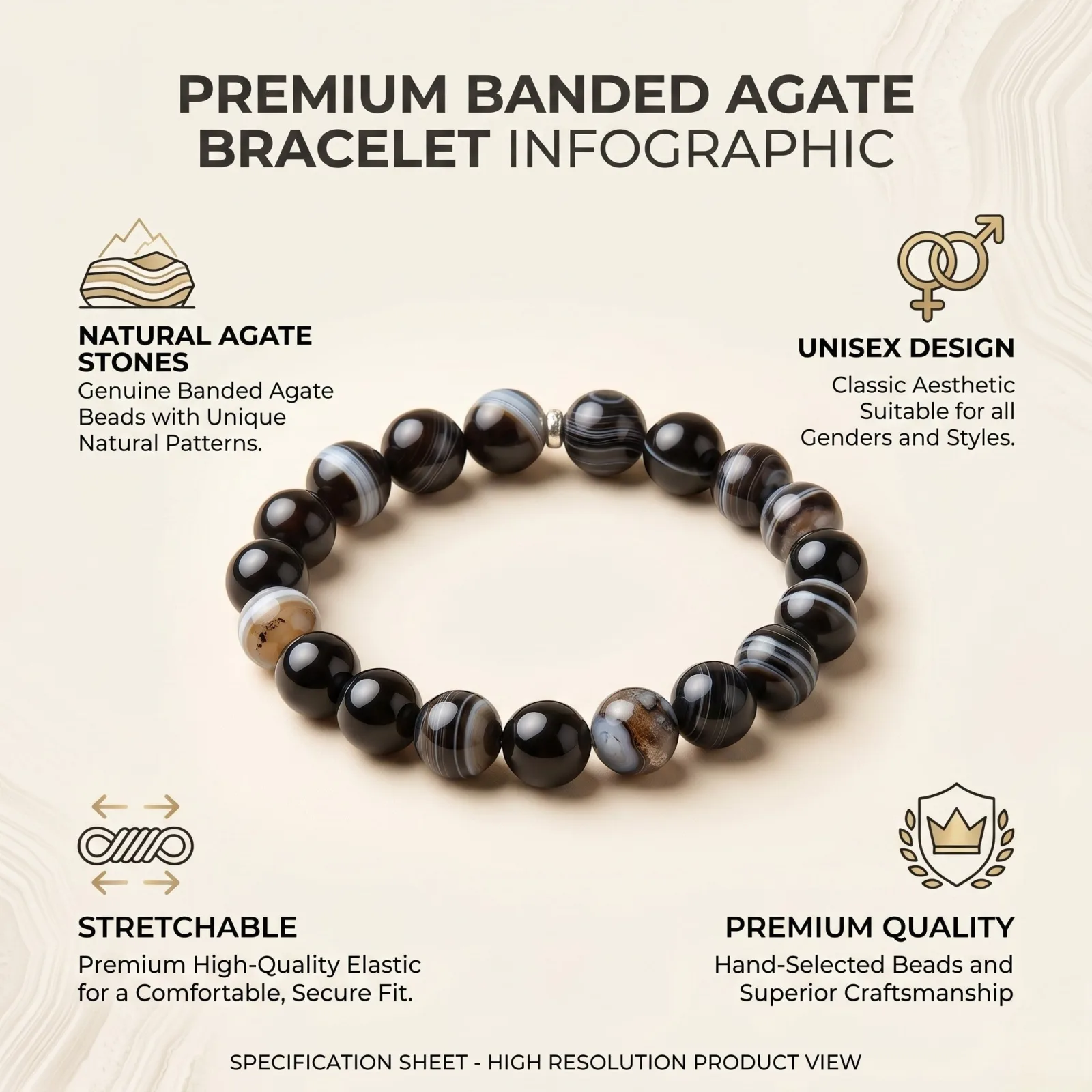 Sulemani Hakik Bracelet 8 MM Beads