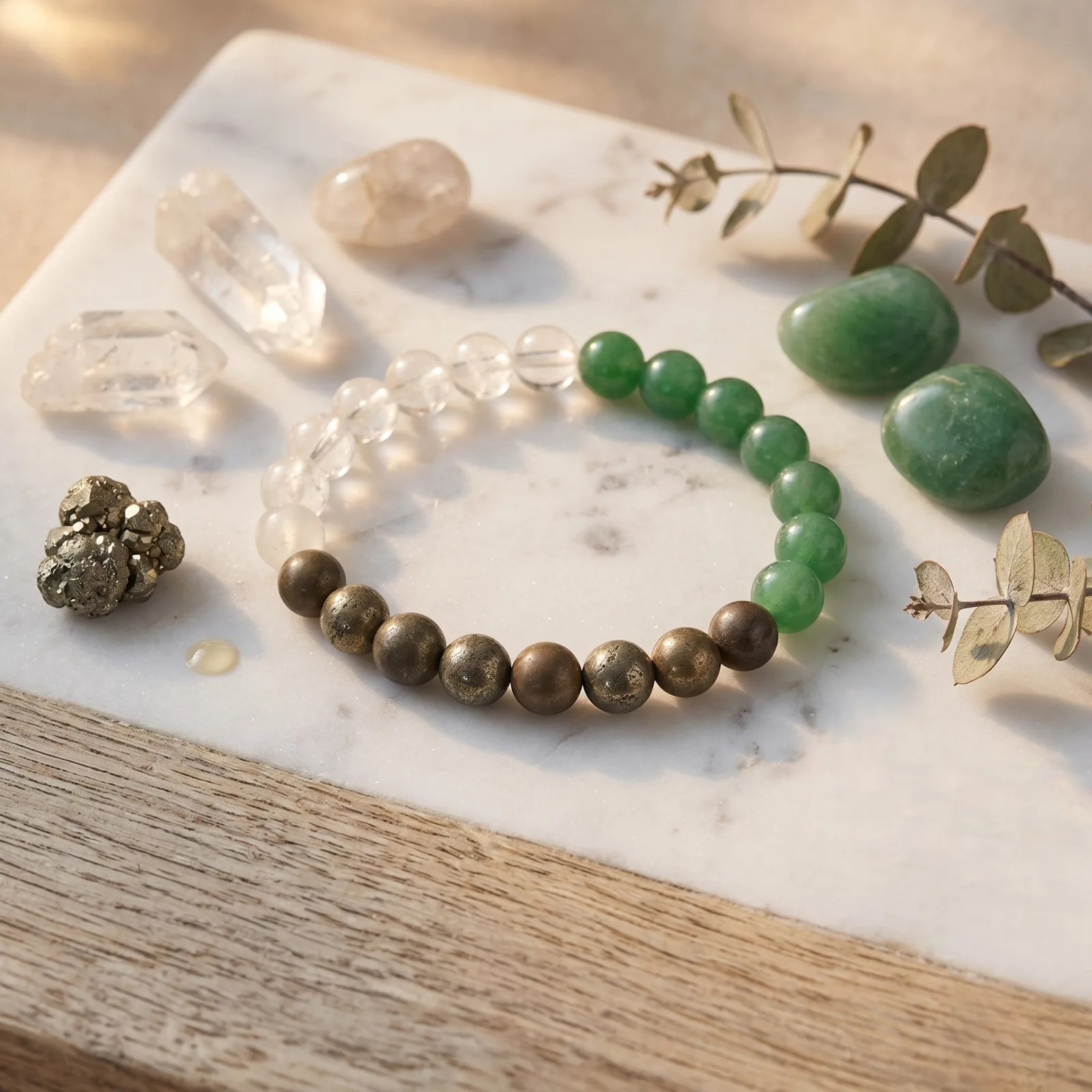 Good luck ( Green Aaventurine ,Clear Quartz , Pyrite )