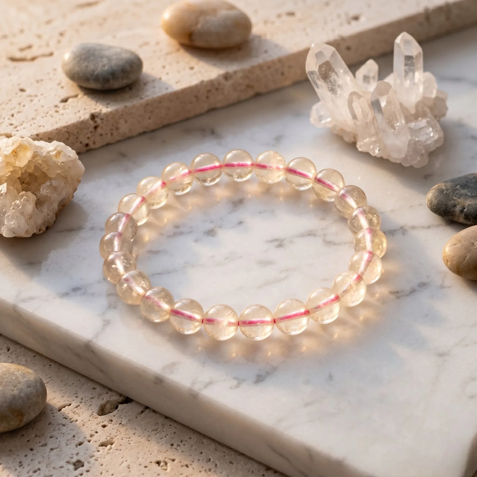 Rose Quartz Bracelet 9 , 10 mm Beads
