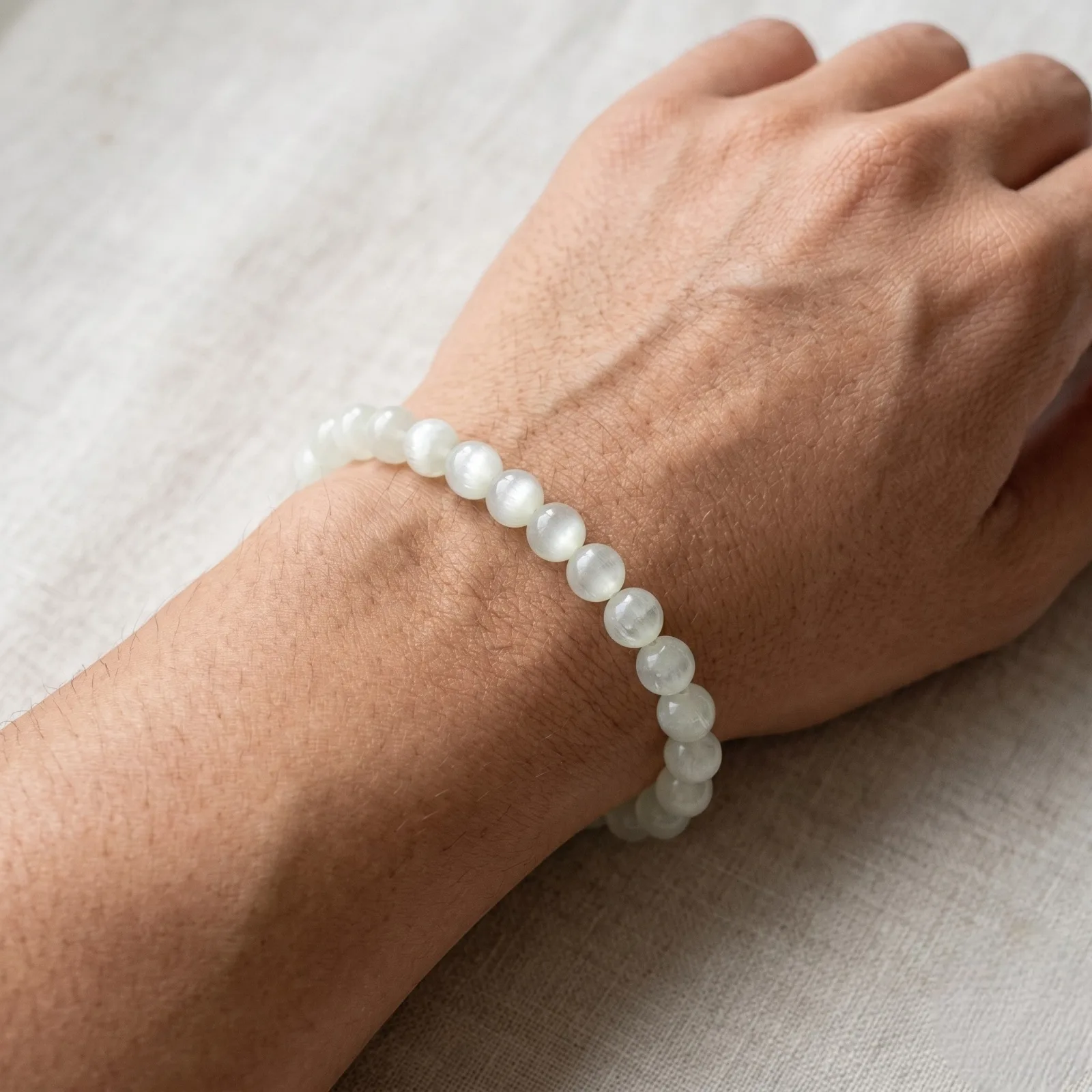 Selenite bracelet 8 , 10 mm Beads
