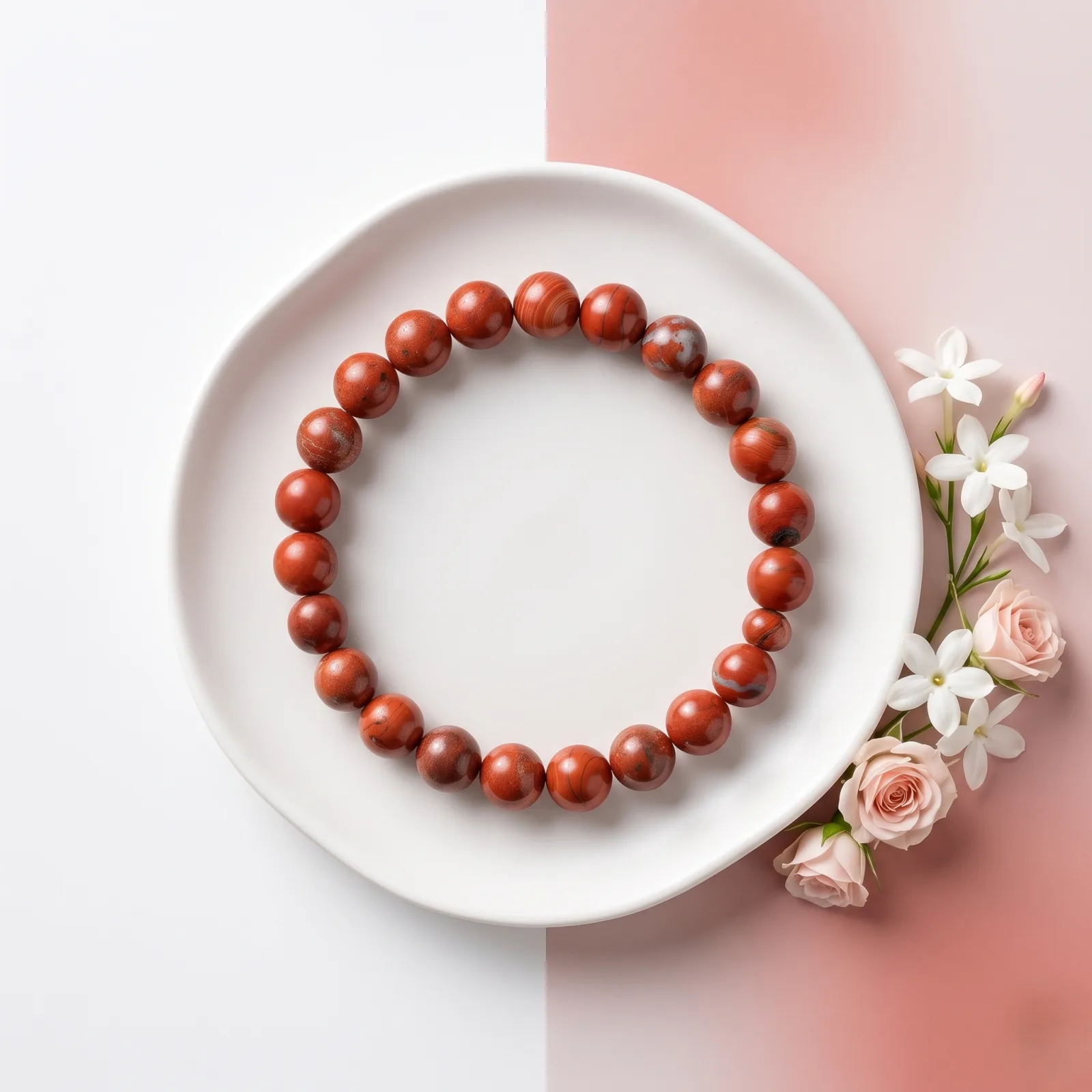 Red Jasper Bracelet 8 , 10 mm Beads