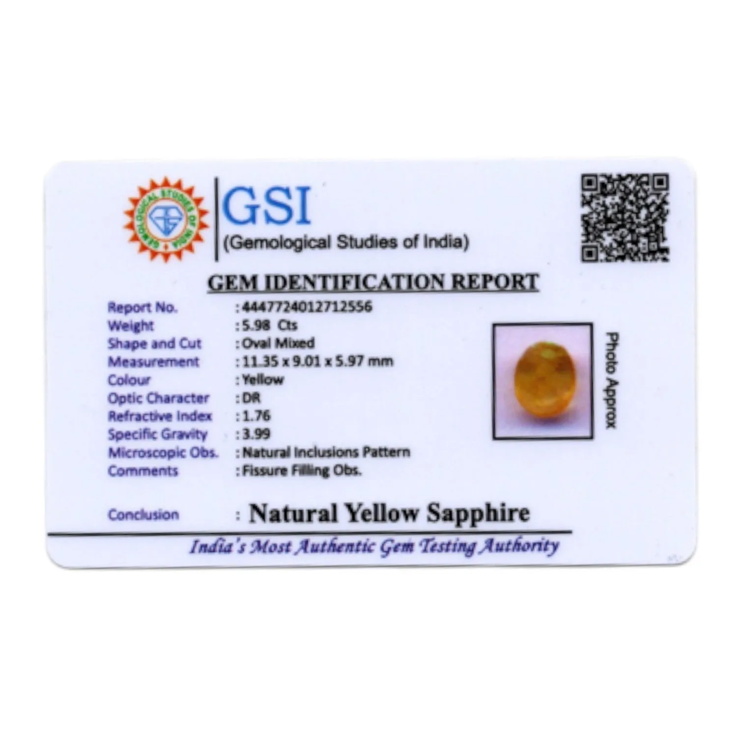 Yellow Sapphire - 5.98 Carat