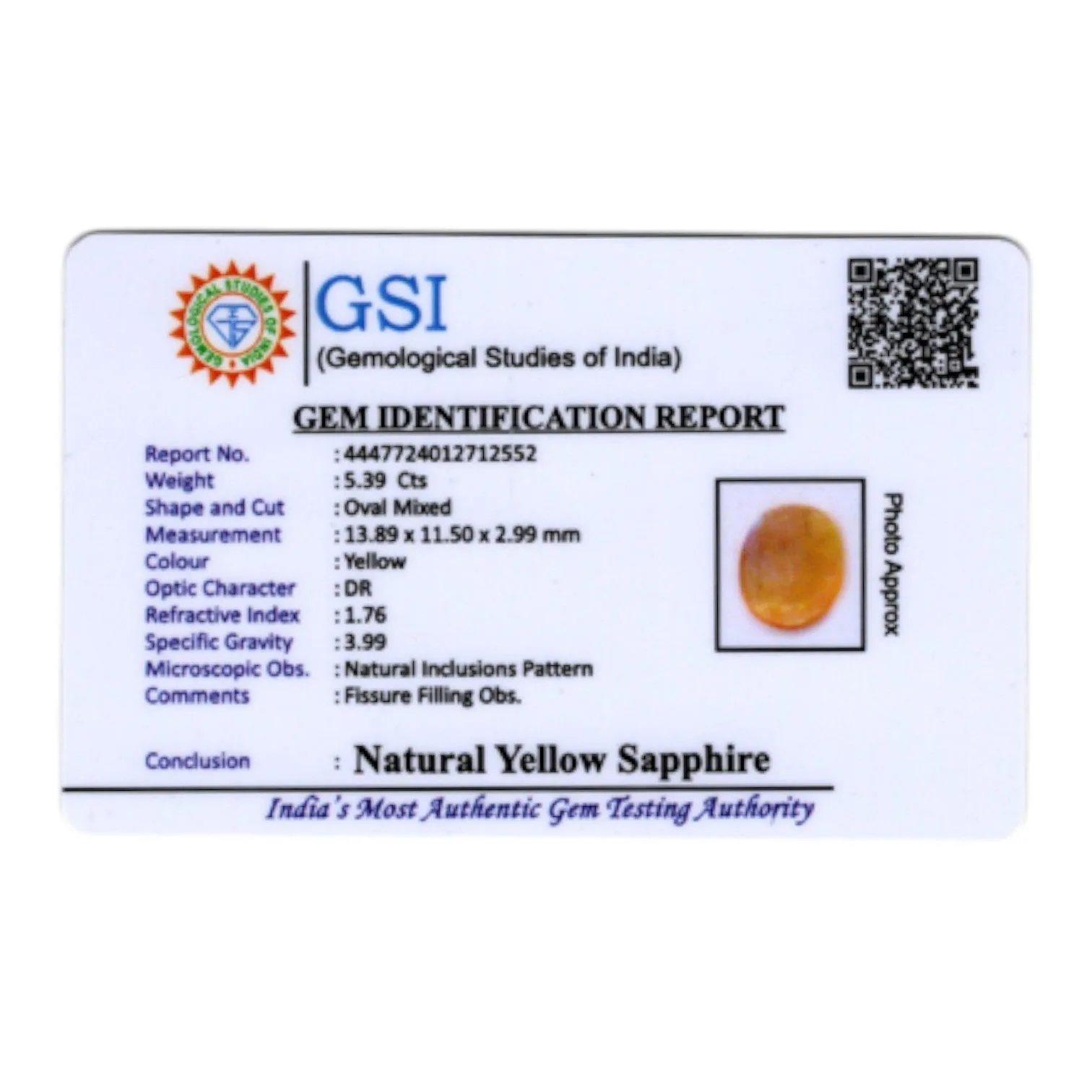 Yellow Sapphire - 5.39 Carat