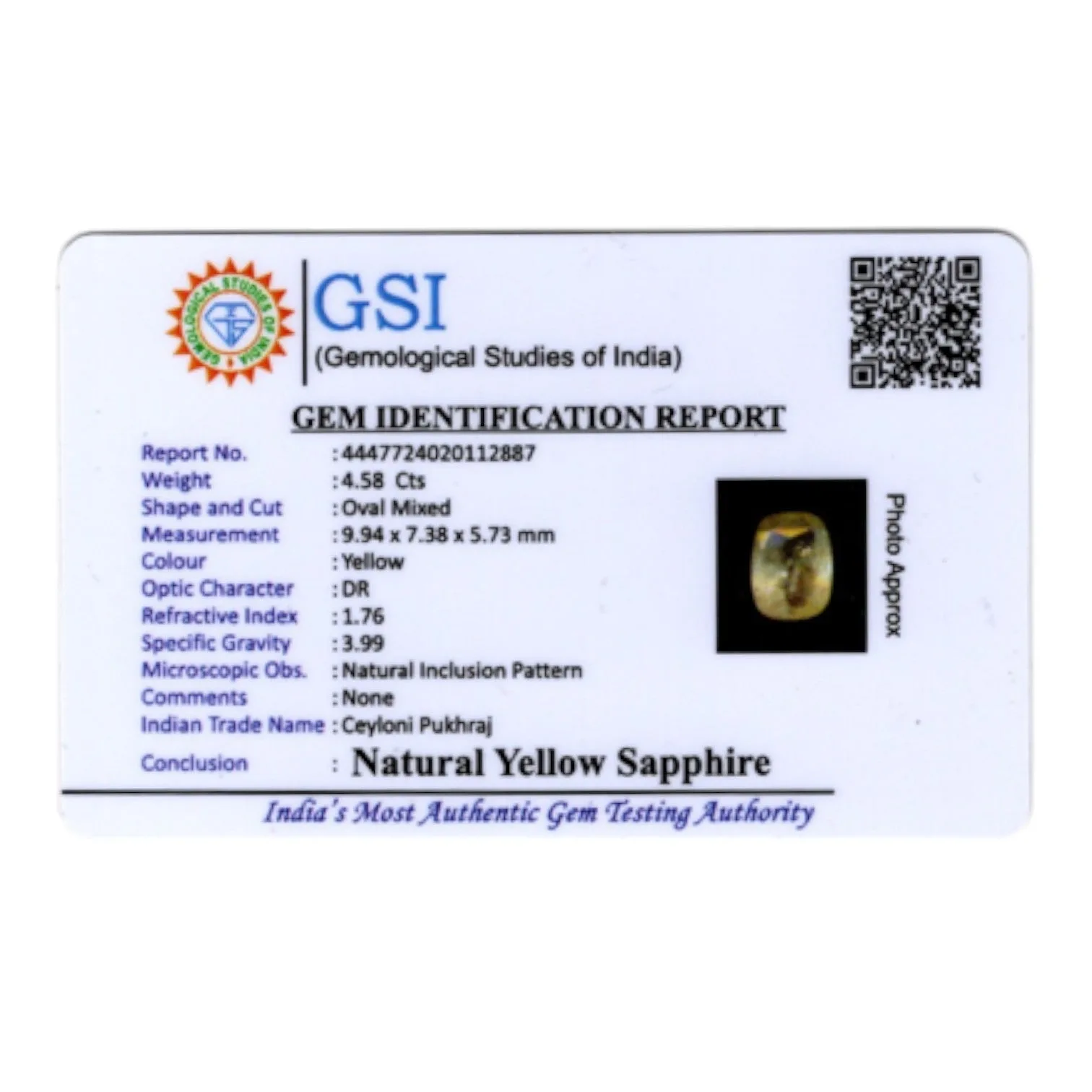 Yellow Sapphire - 4.58 Carat