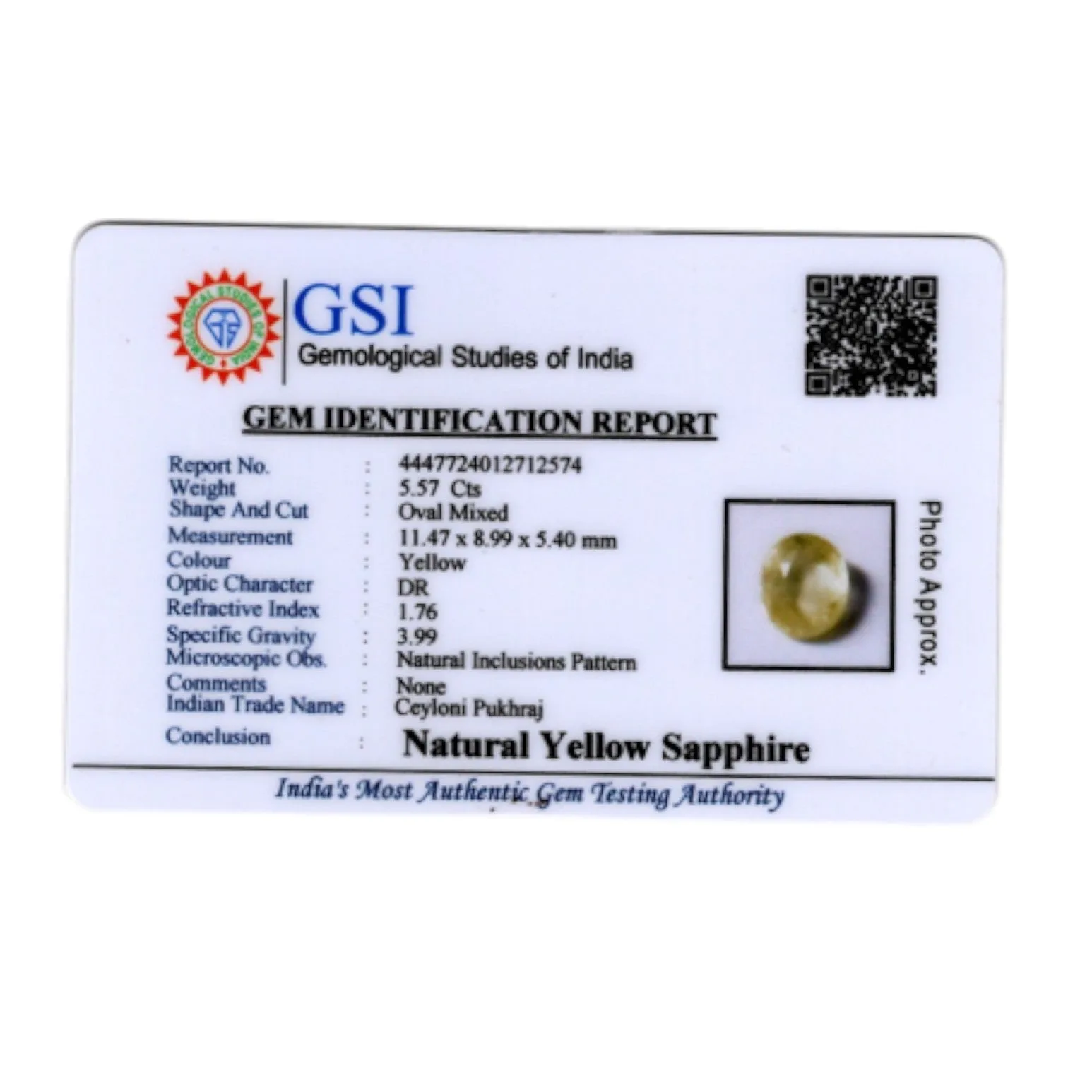 Yellow Sapphire - 5.57 Carat