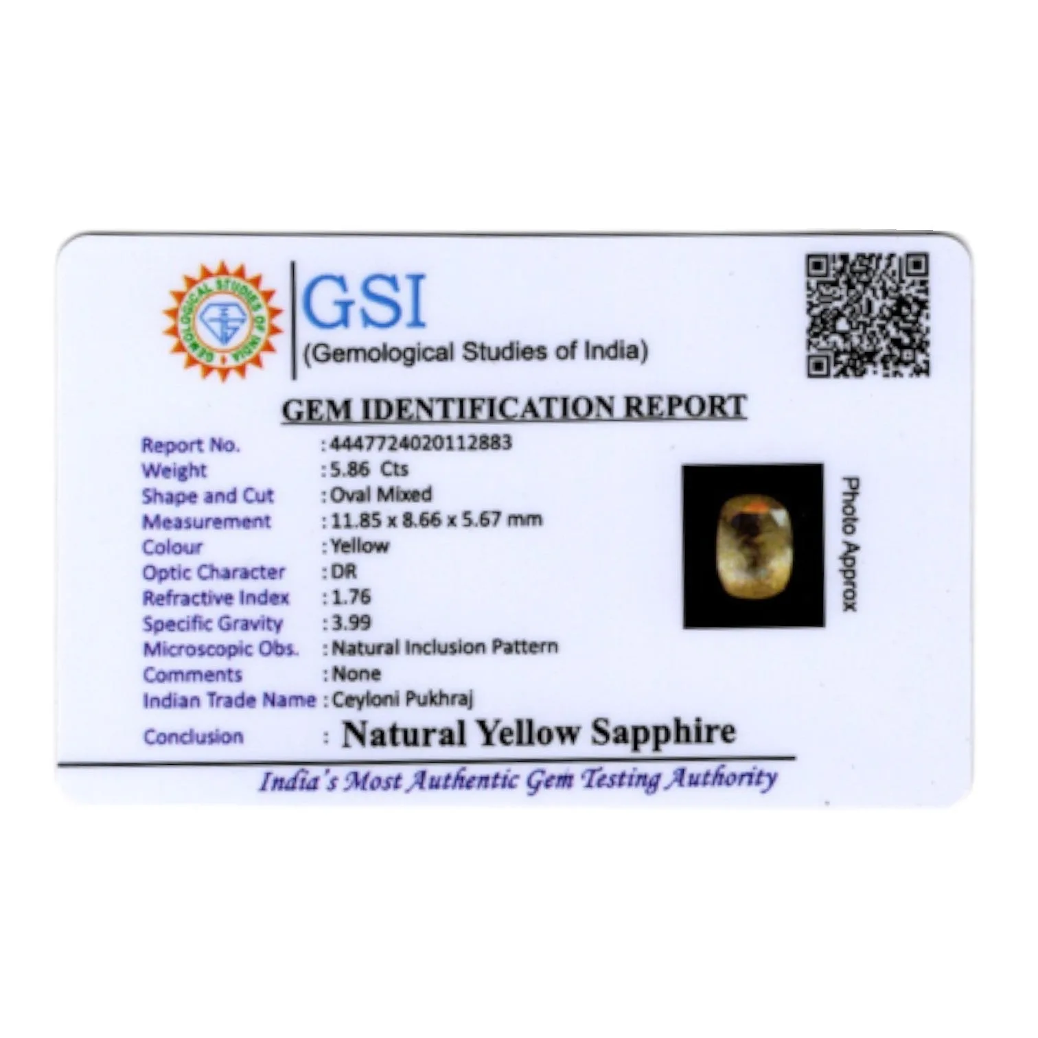 Yellow Sapphire - 5.86 Carat