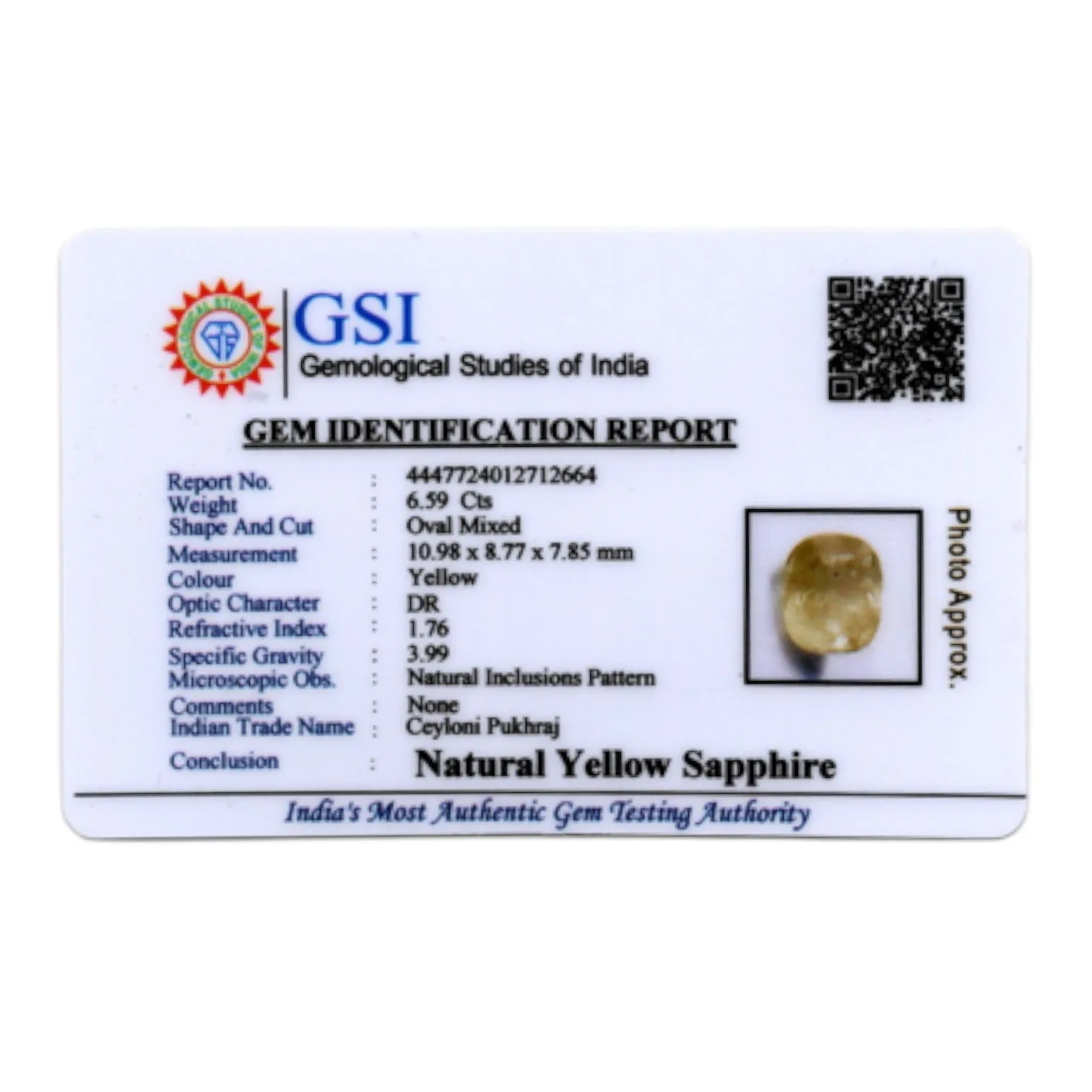 Yellow Sapphire - 6.59 Carat