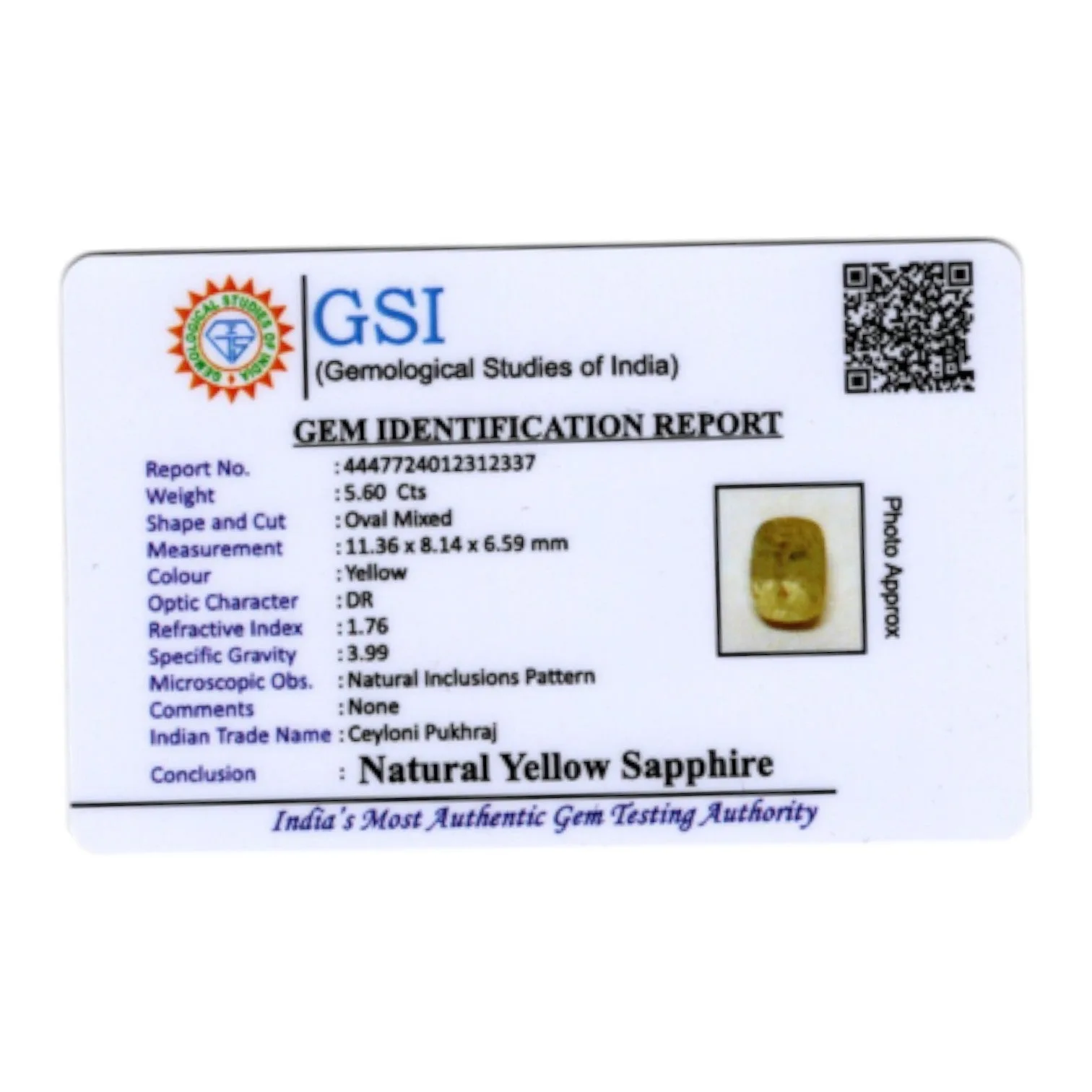 Yellow Sapphire - 5.6 Carat