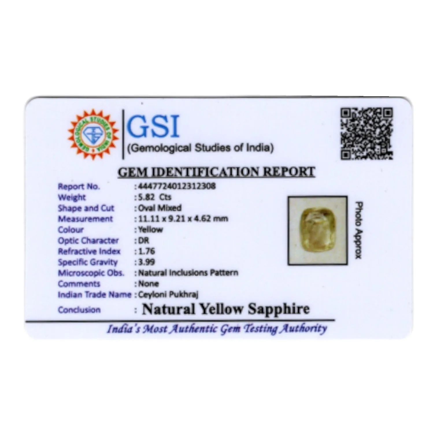 Yellow Sapphire - 5.82 Carat