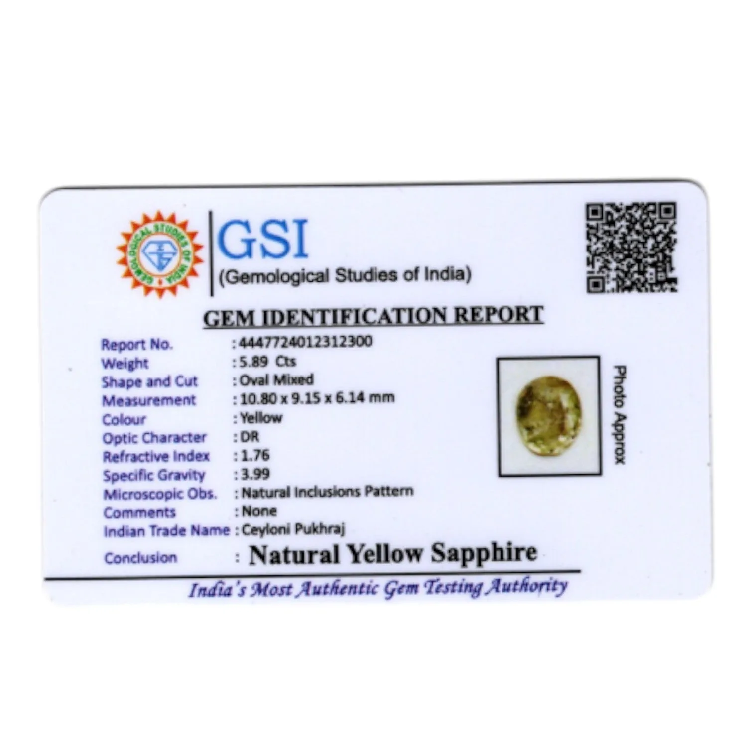 Yellow Sapphire - 5.89 Carat