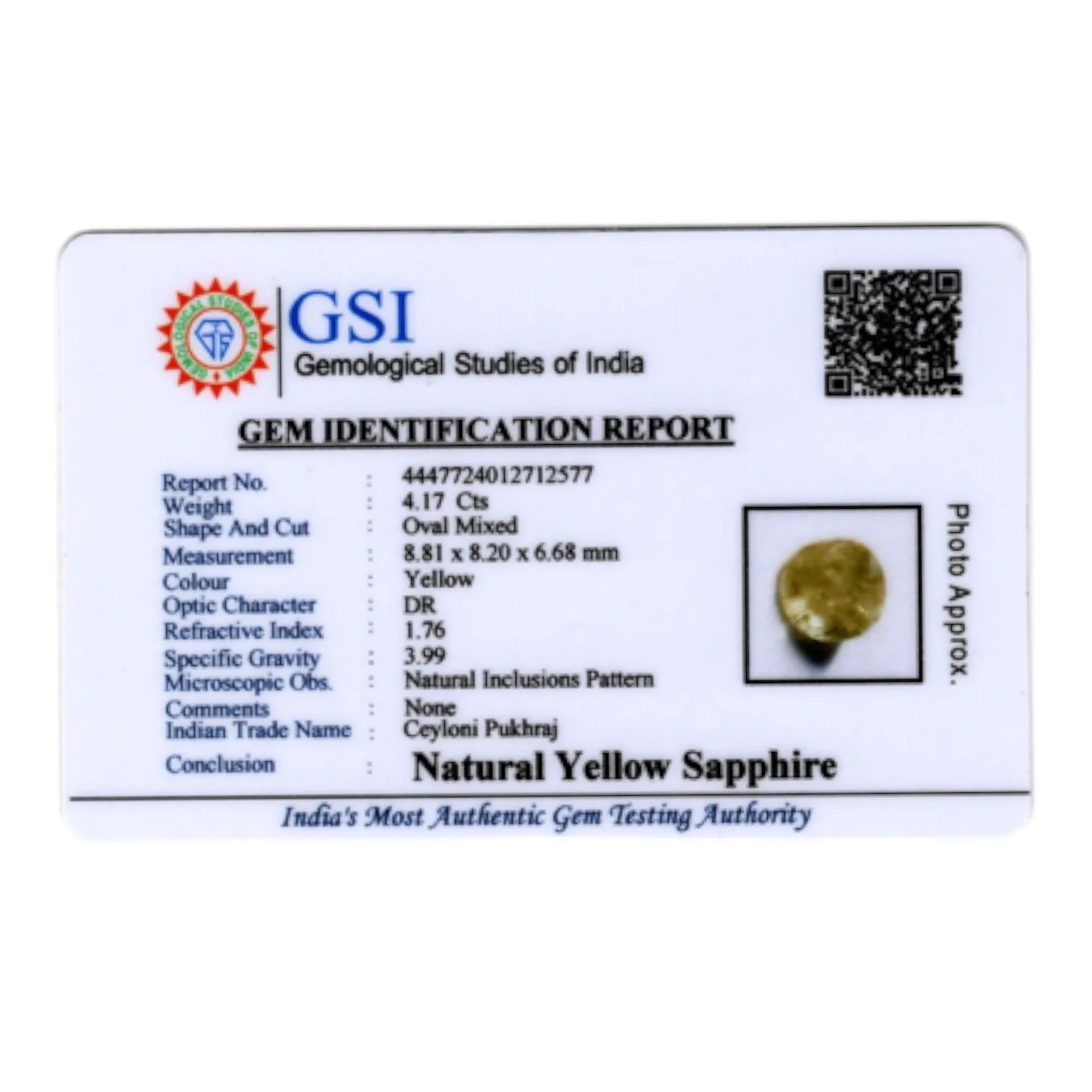 Yellow Sapphire - 4.17 Carat