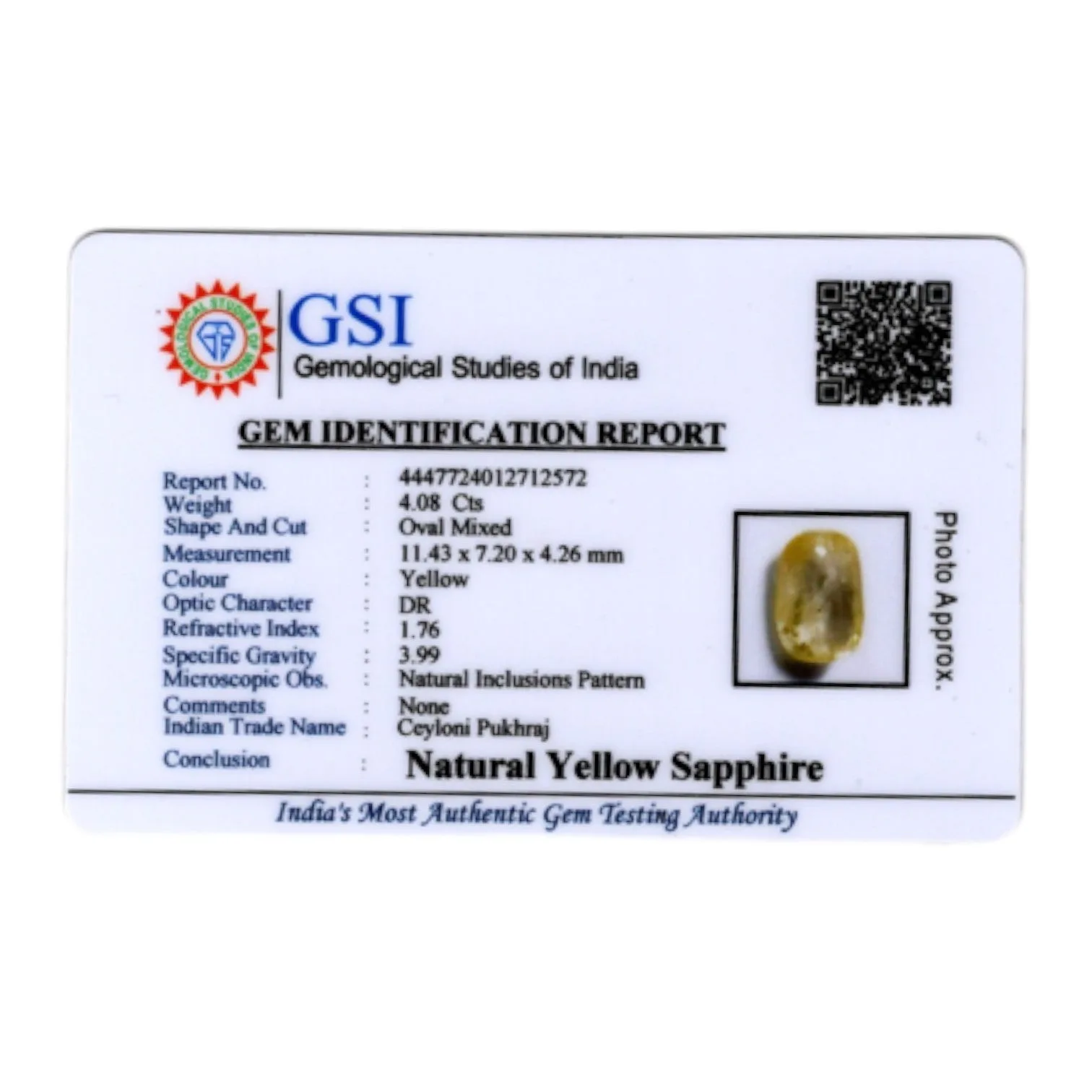 Yellow Sapphire - 4.08 Carat