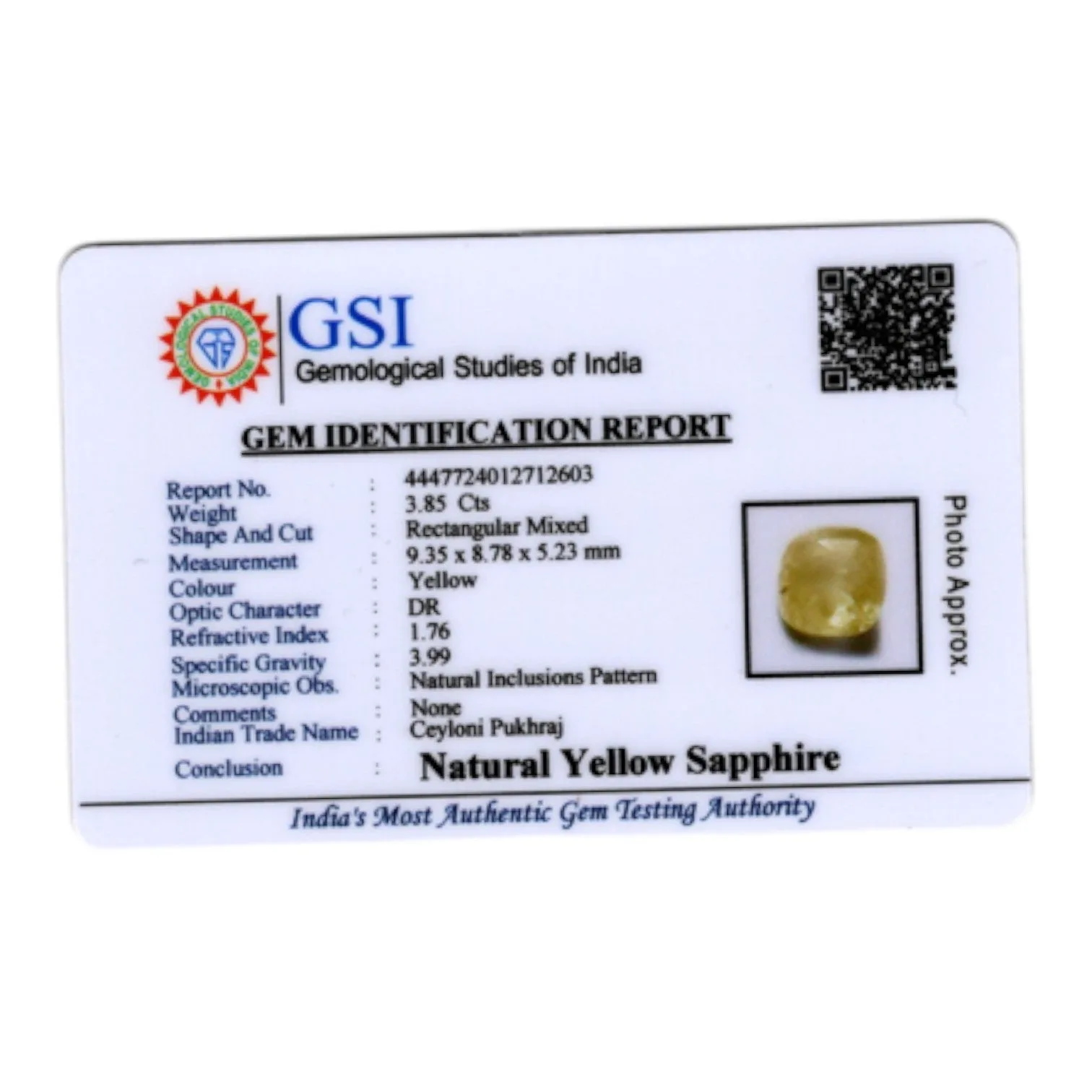 Yellow Sapphire - 3.85 Carat