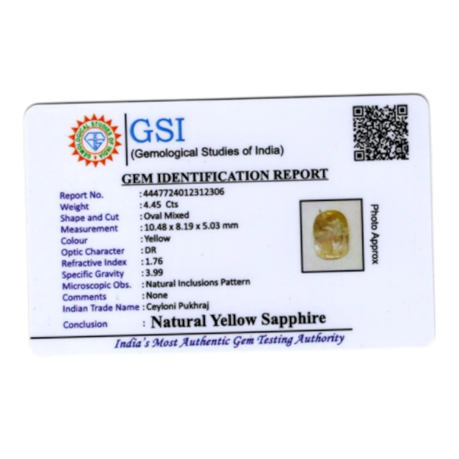 Yellow Sapphire - 4.45 Carat