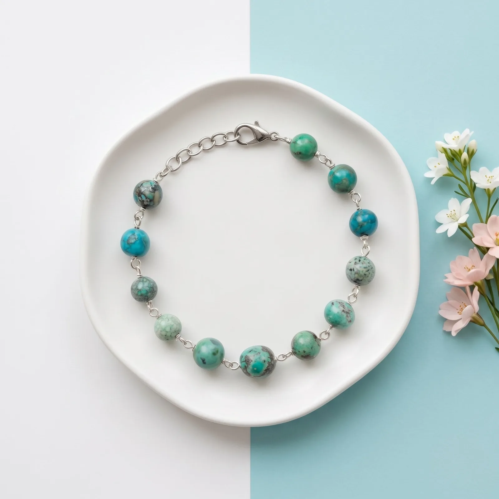 Iranian turquoise Bracelet ( 26 - 52 Carat )