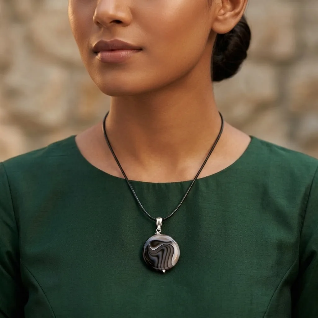 Black Agate Pendant