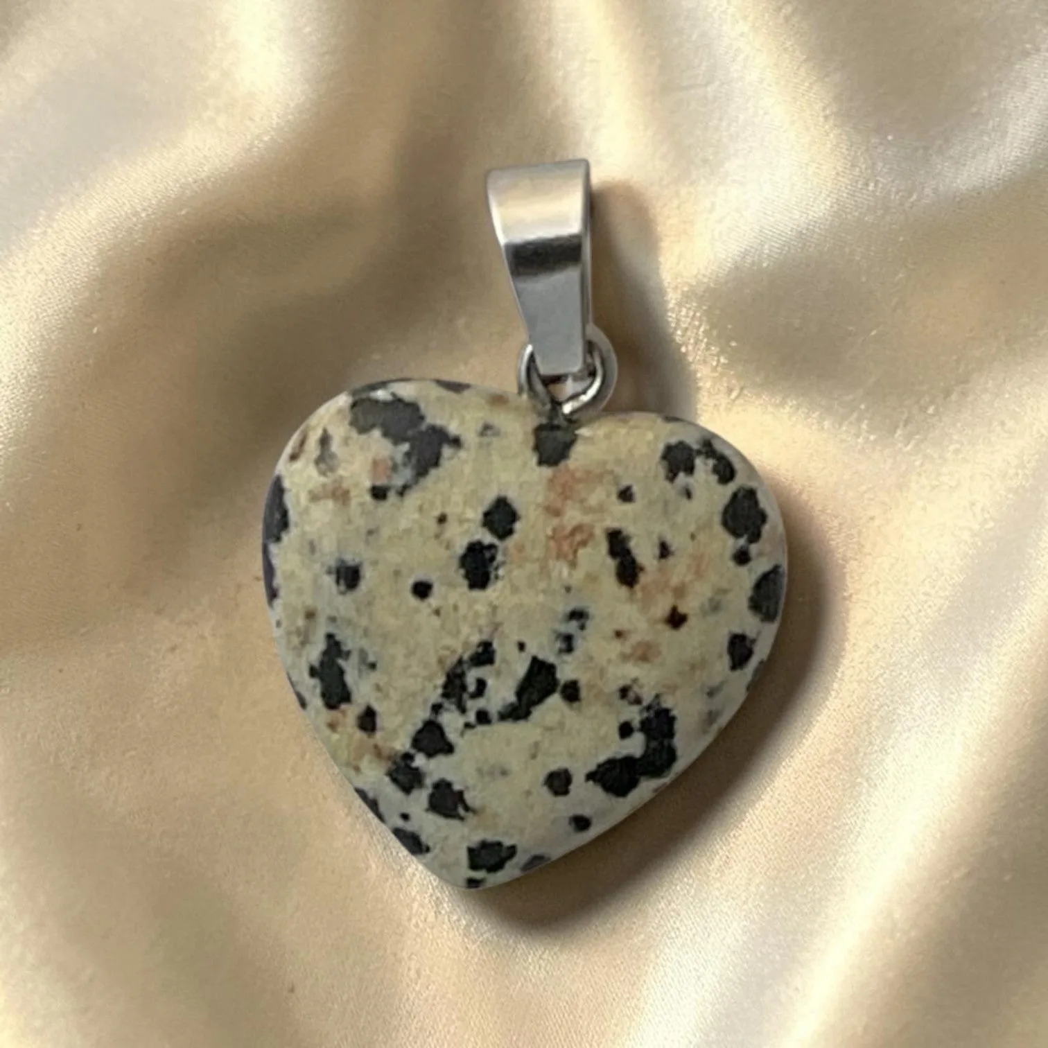Dalmantian Jasper Heart Pendant
