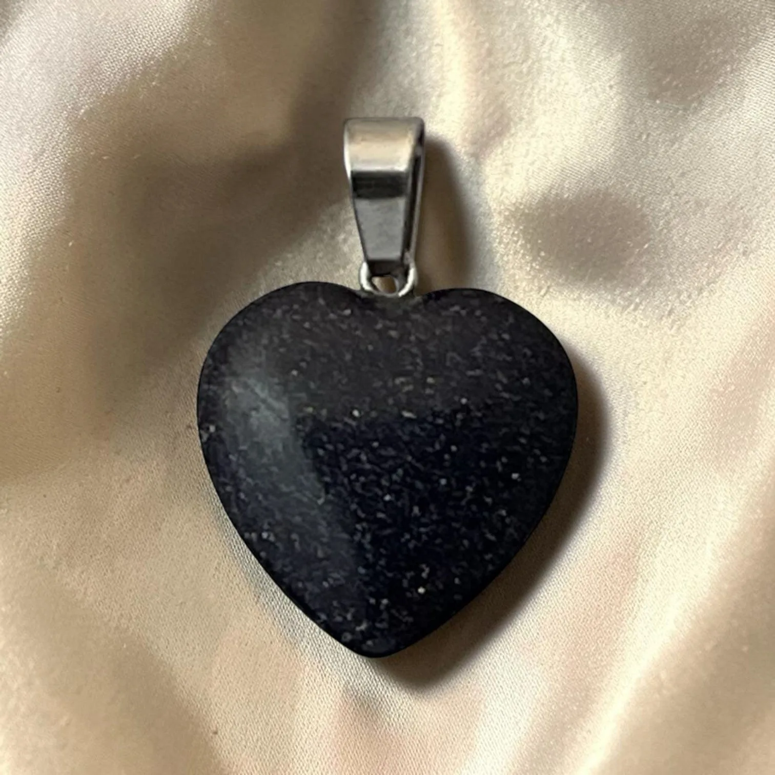 Blue Gold Stone Heart Pendant