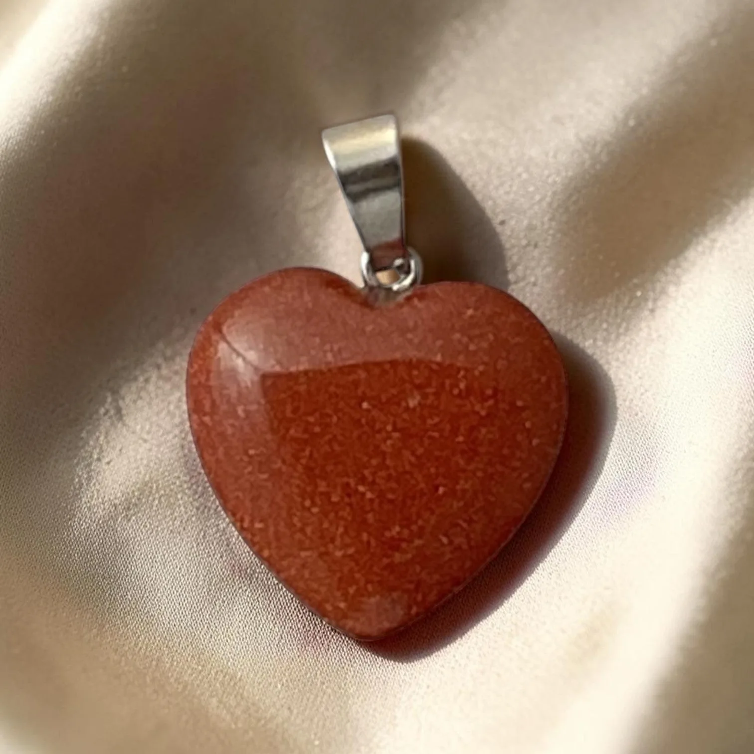 Gold Stone Heart Pendant