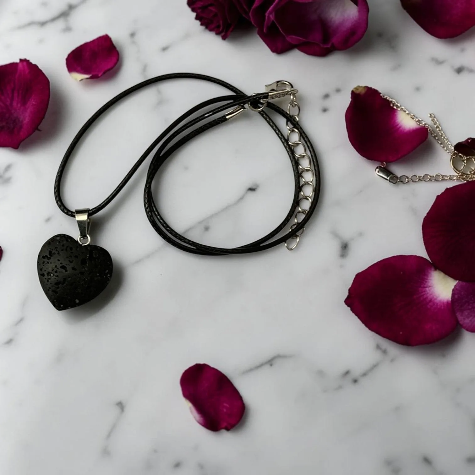 Lava Stone Heart Pendant