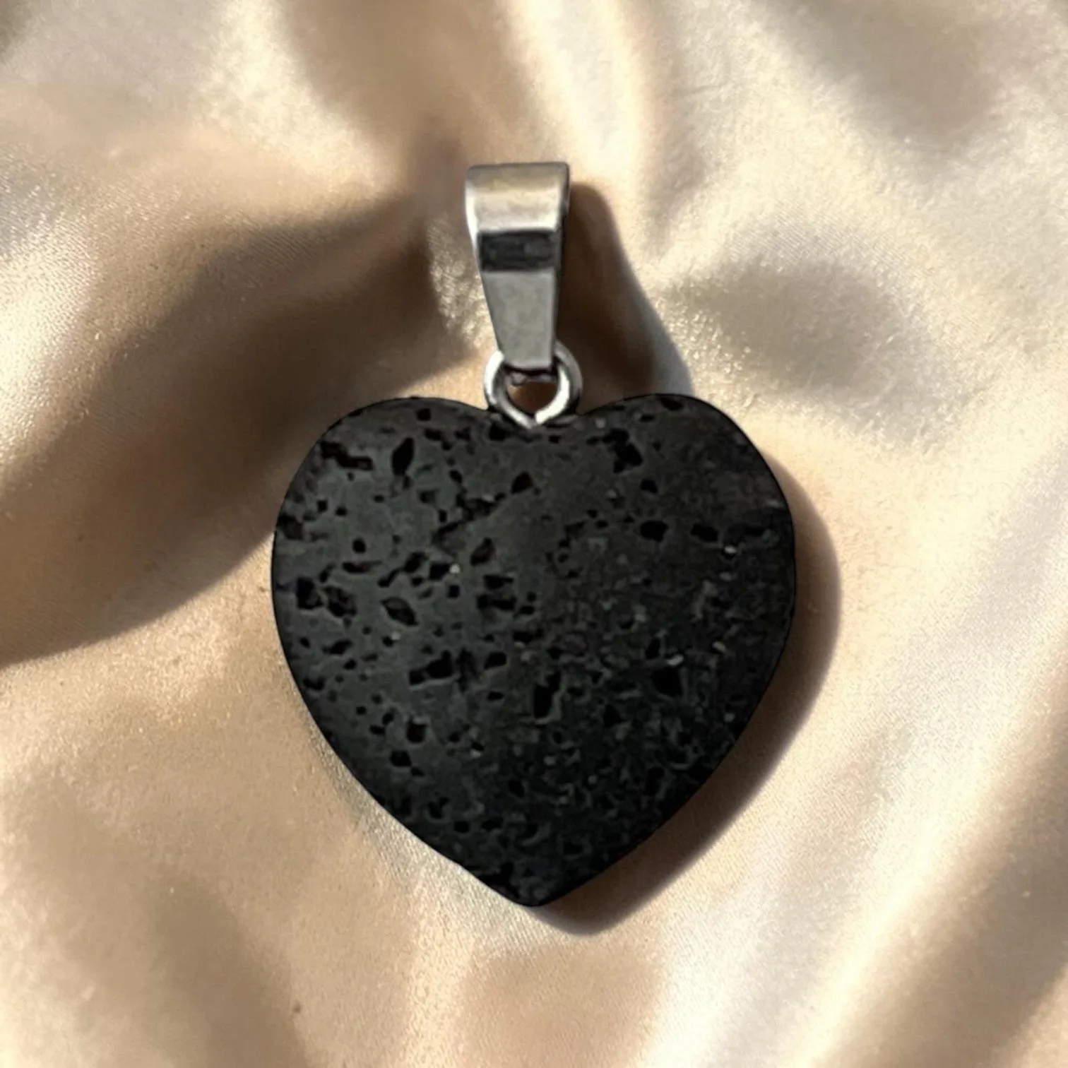 Lava Stone Heart Pendant